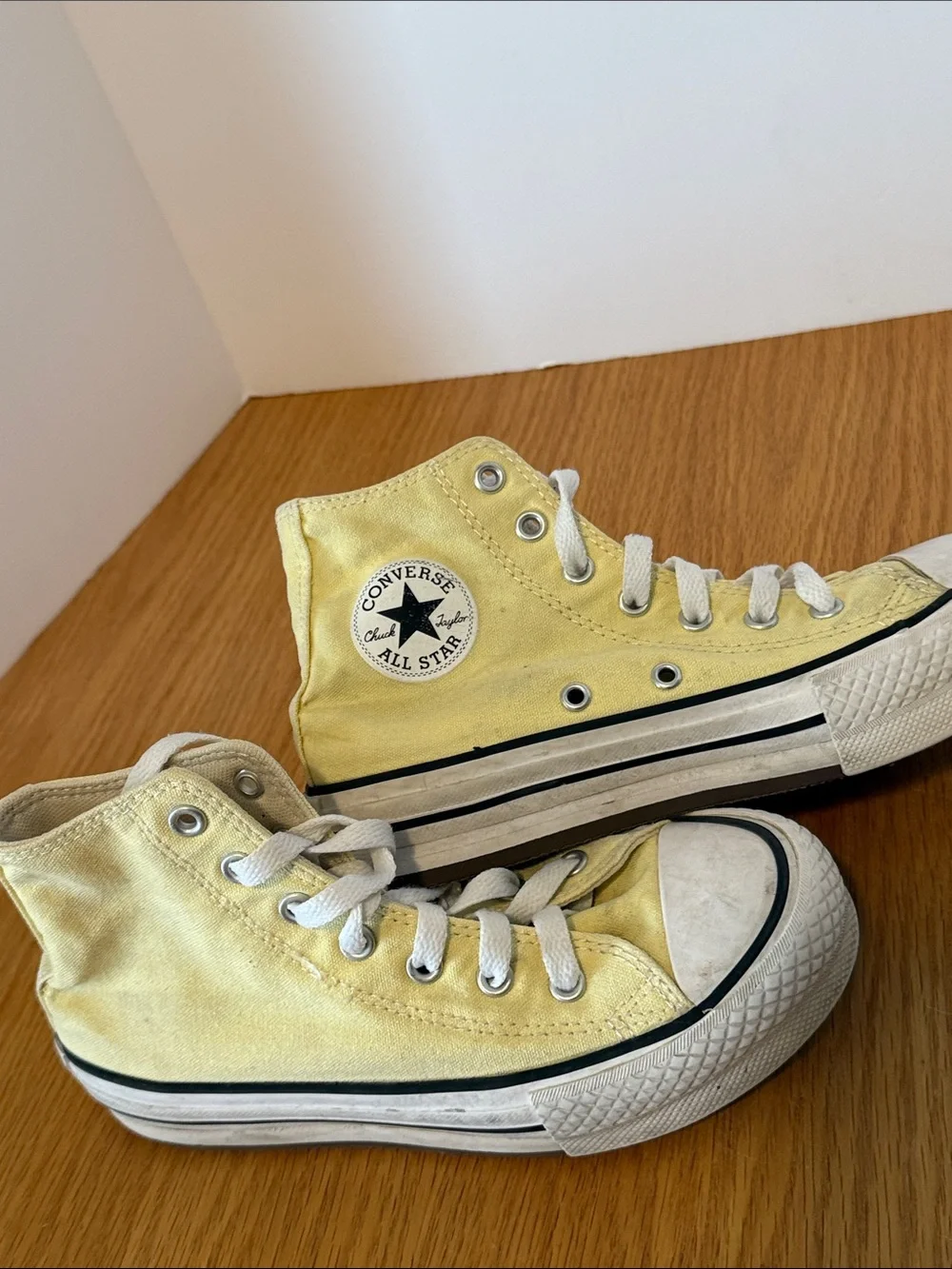 Converse Yellow High Top Canvas Sneakers